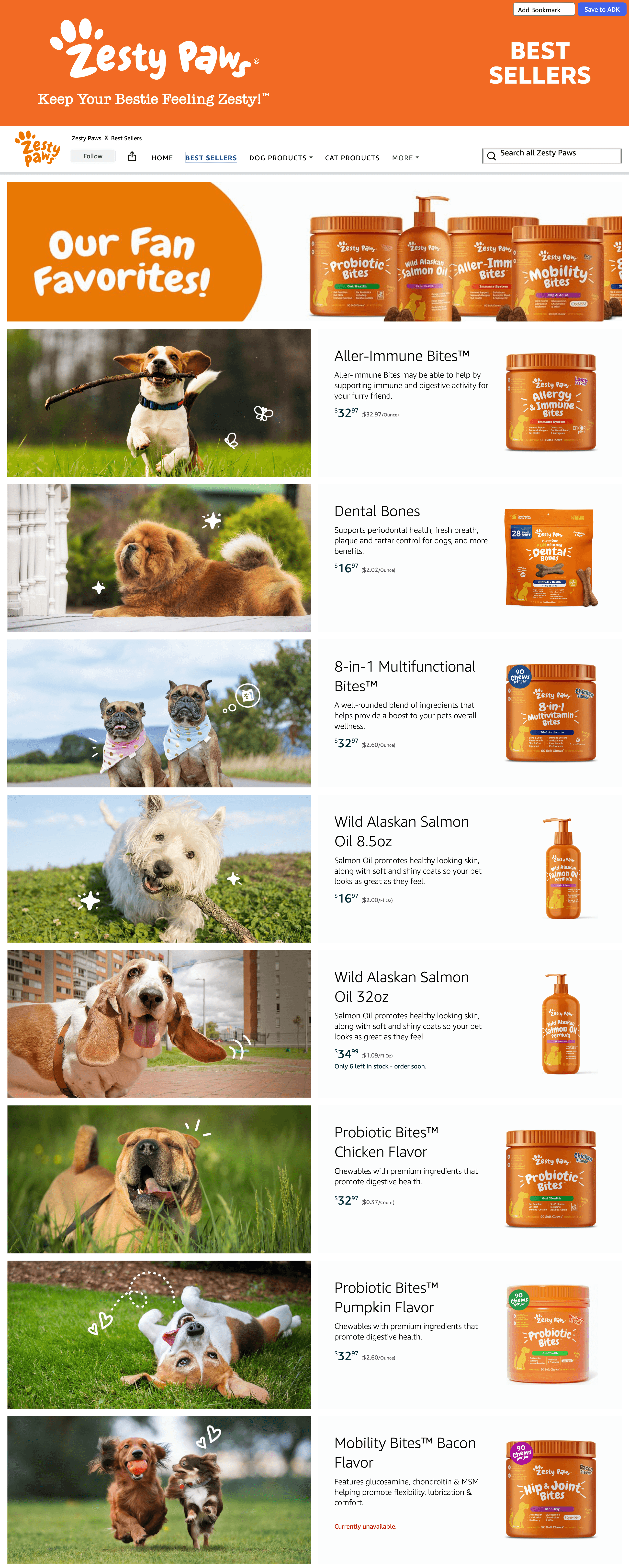 Brand Store for Amazon.com: Zesty Paws: Best Sellers