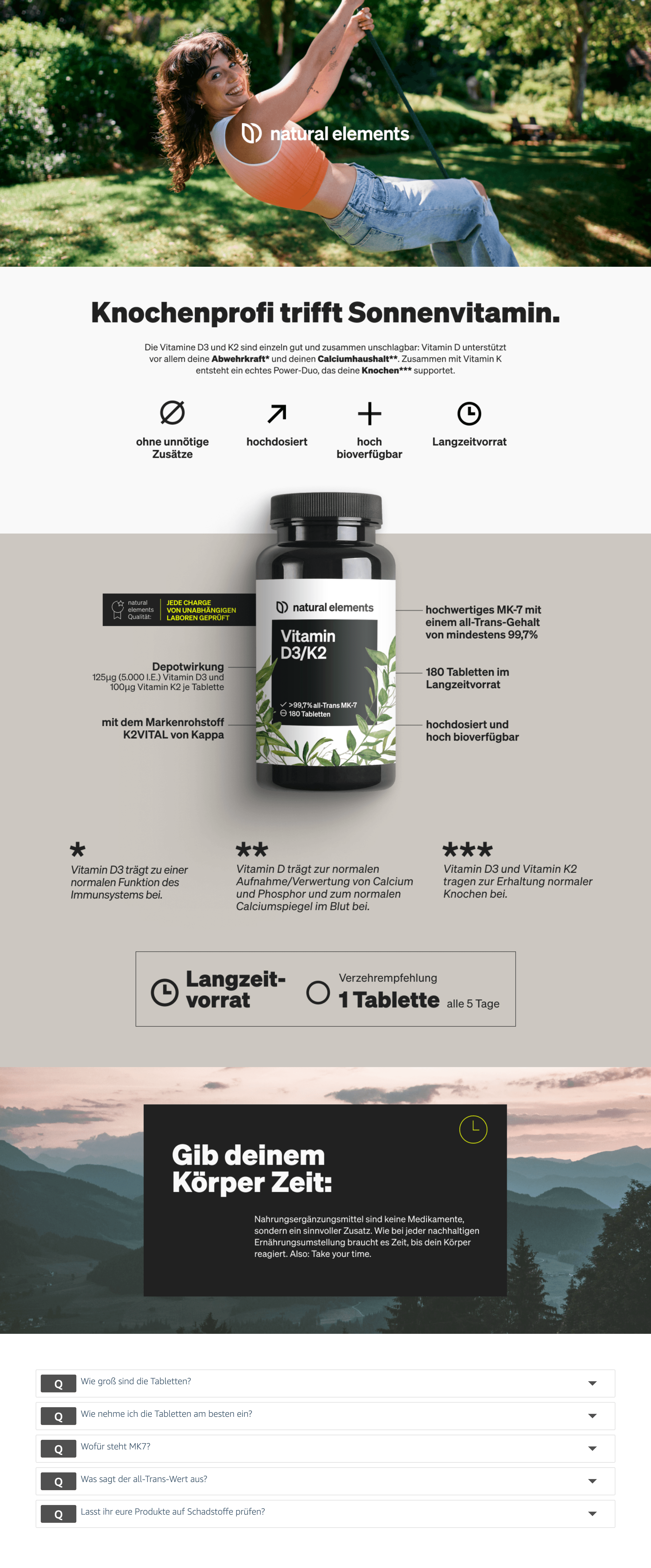 Premium A+ Content for Vitamin D3 + K2 Depot