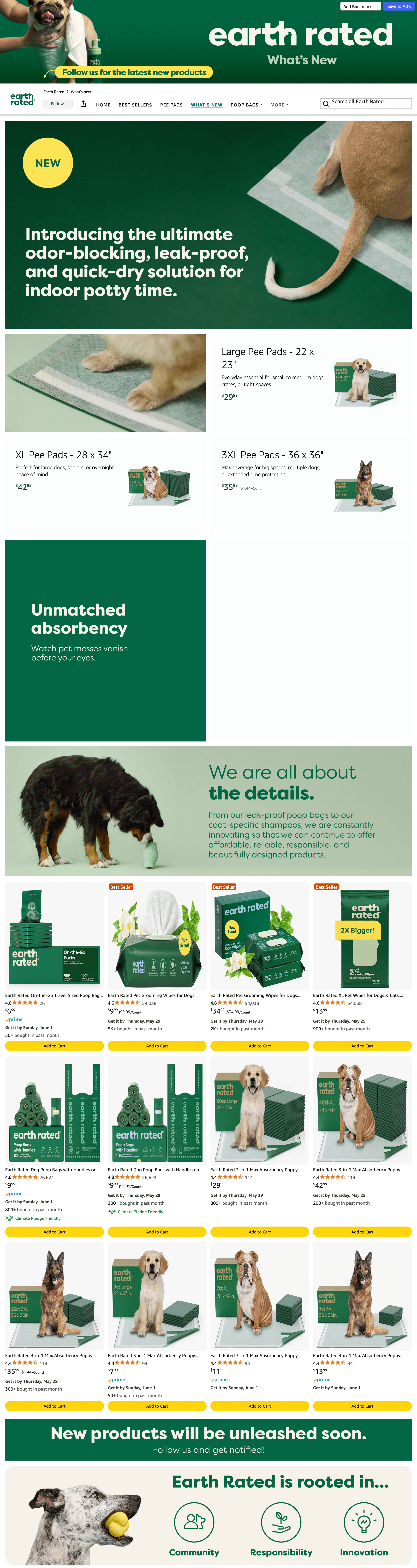 Brand Store for Amazon.com: Earth Rated: What's new