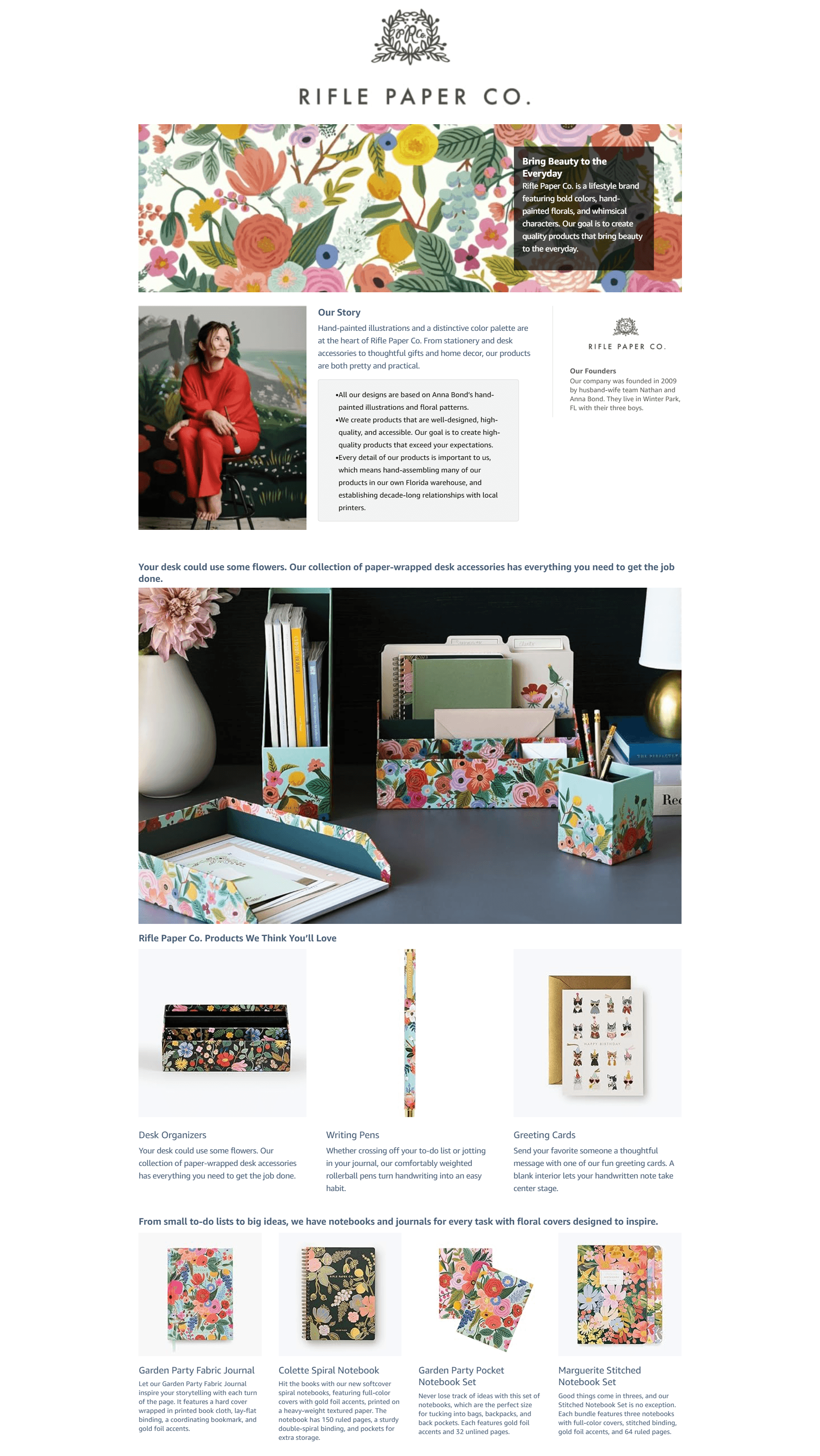 Premium A+ Content for Amazon.com: RIFLE PAPER CO. Wildwood Embroidered Fabric Guest Book