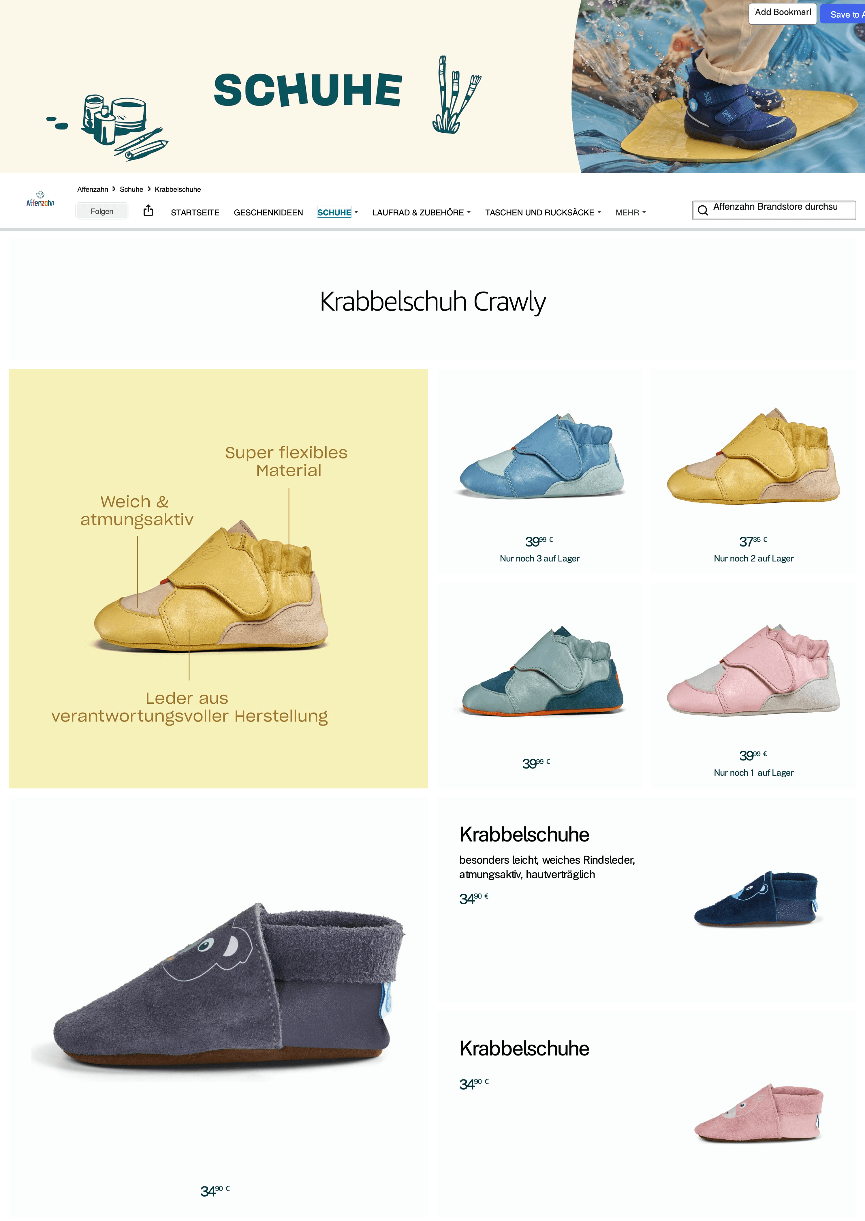 Brand Store for Amazon.de: Affenzahn: Krabbelschuhe