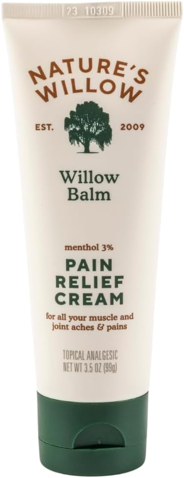 Secondary Images for Amazon.com: Nature's Willow Fast-Acting Willow Balm Natural Pain Relief Cream for Help…