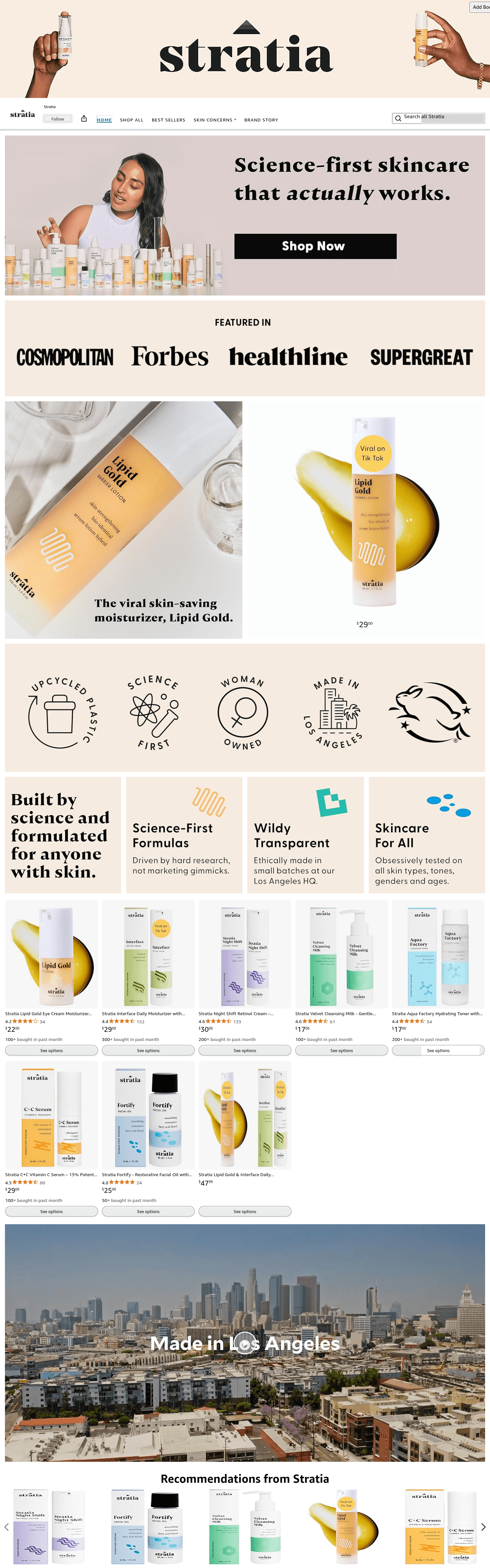 Brand Store for Amazon.com: Stratia