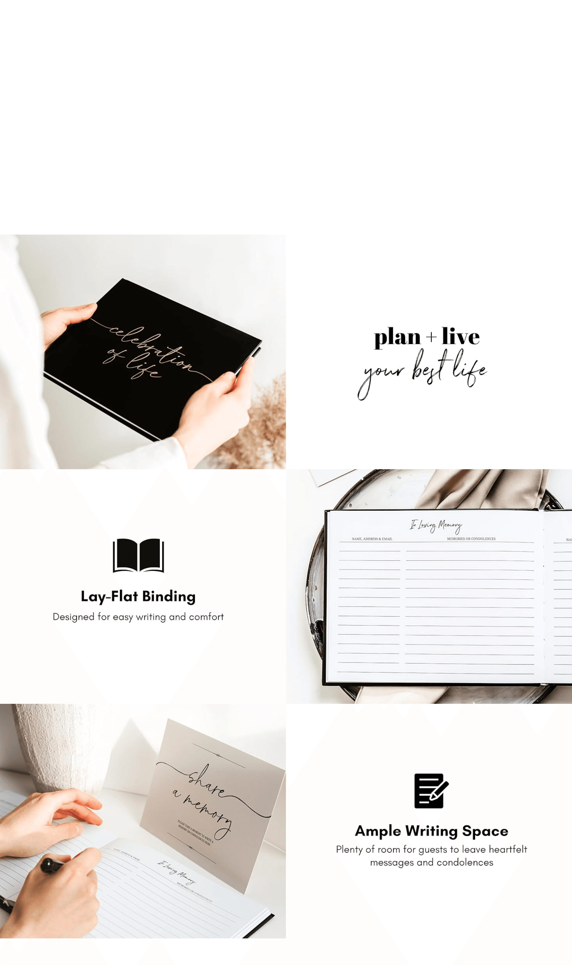 Premium A+ Content for Amazon.com: Lamare Funeral Guest Book for Memorial Service