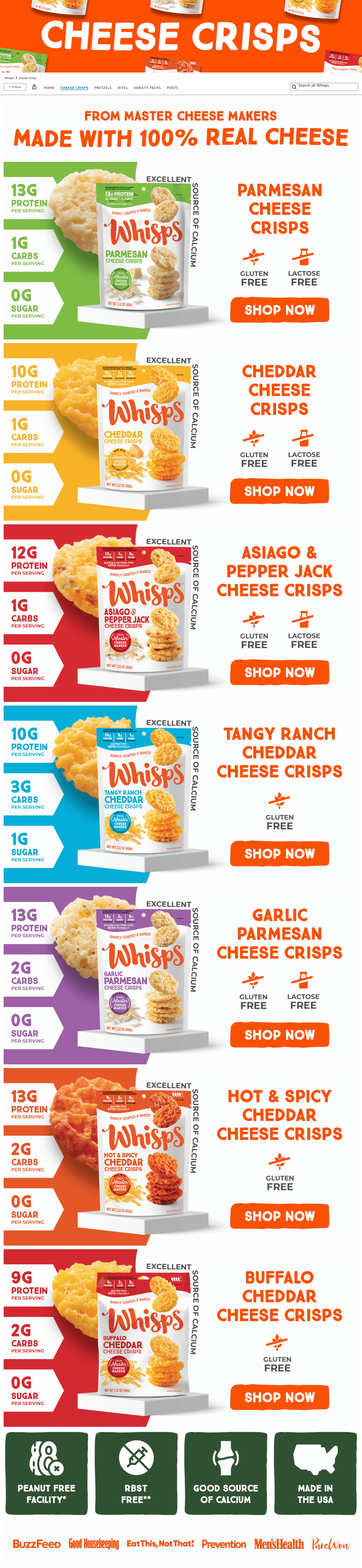 Brand Store for Amazon.com: Whisps: Cheese Crisps