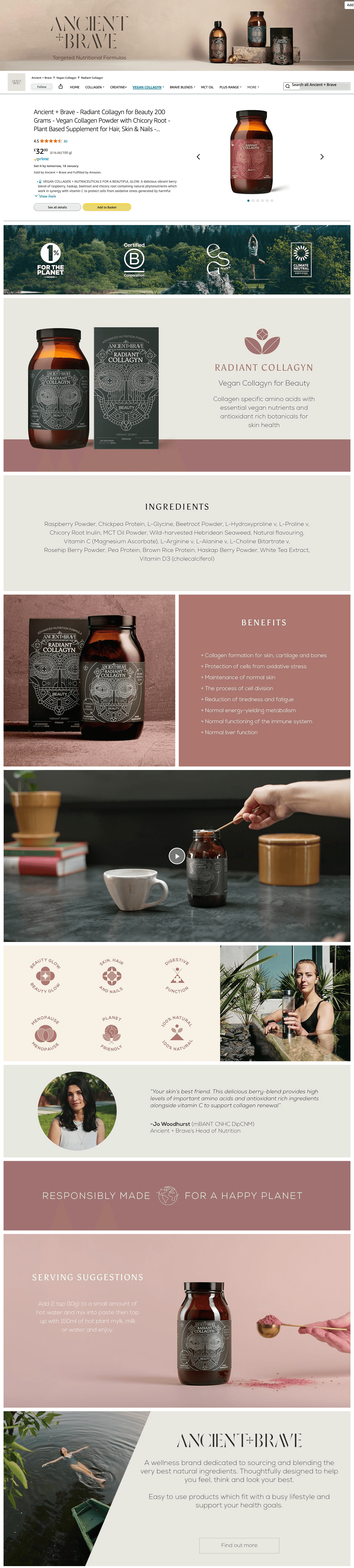 Brand Store for Amazon.co.uk: Ancient + Brave: Radiant Collagyn