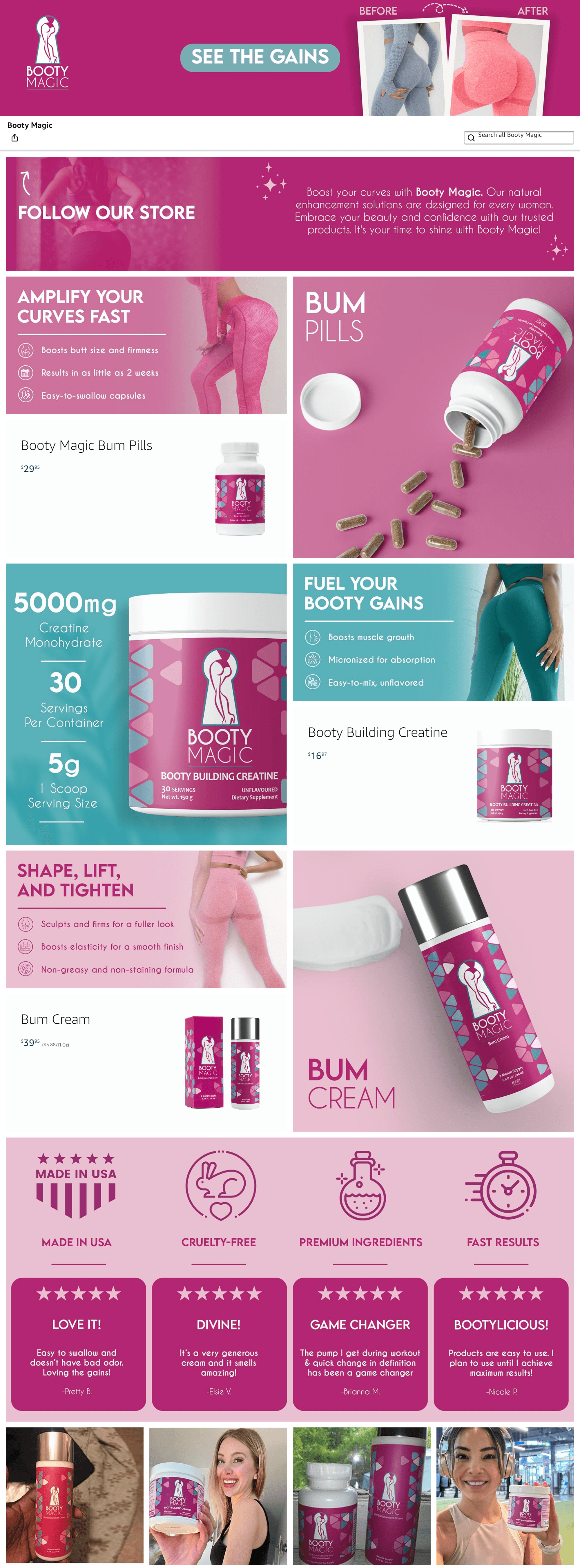 Brand Store for Amazon.com: Booty Magic