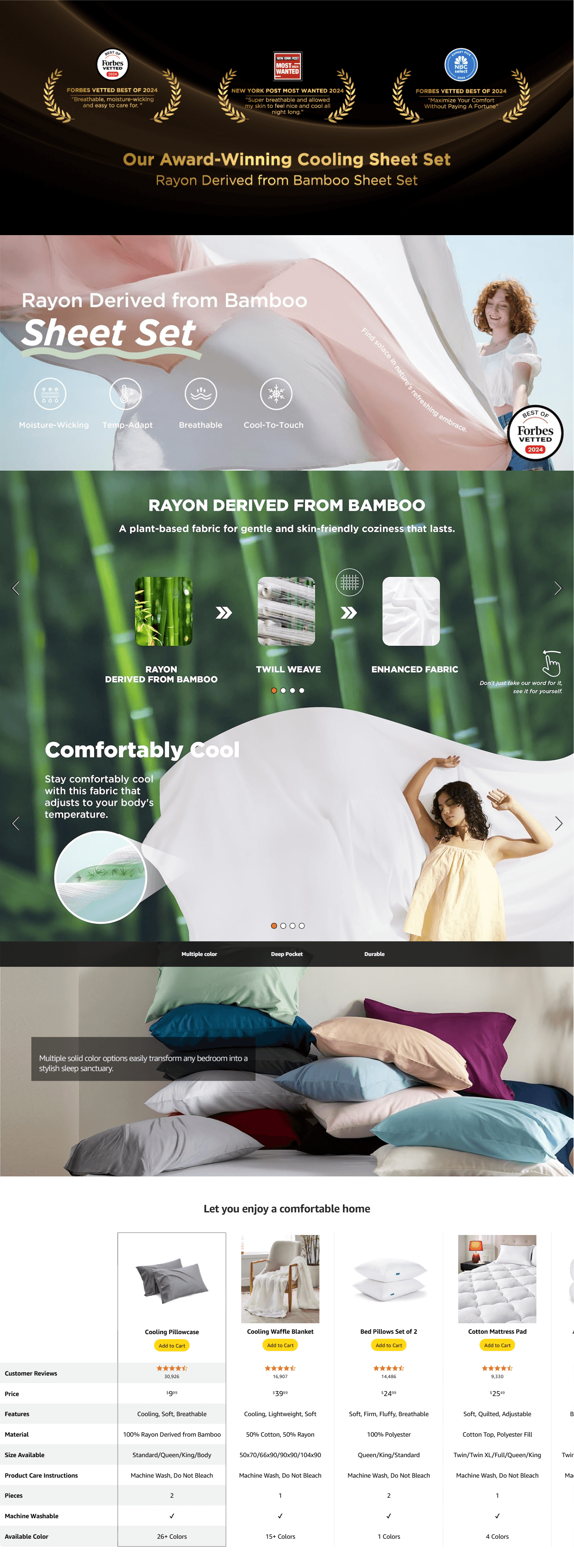 Premium A+ Content for Amazon.com: Bedsure Queen Sheets