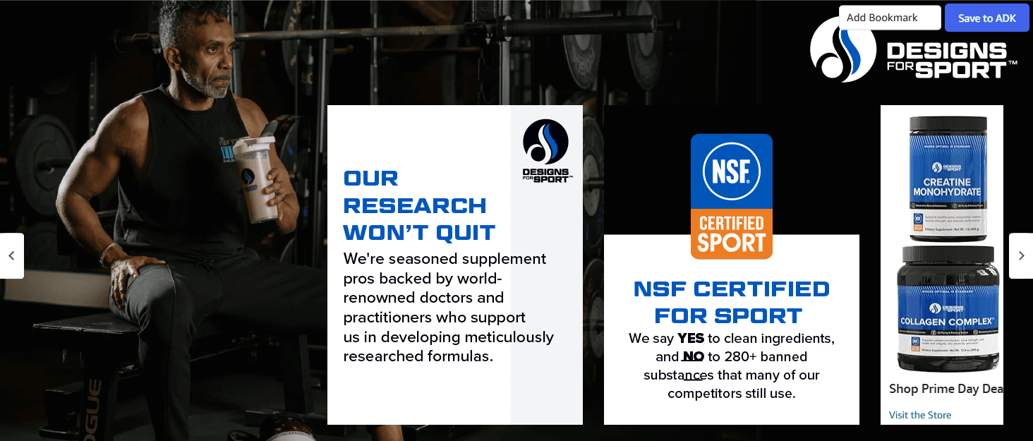 Brand Story for Amazon.com: Designs for Sport Creatine Monohydrate Powder