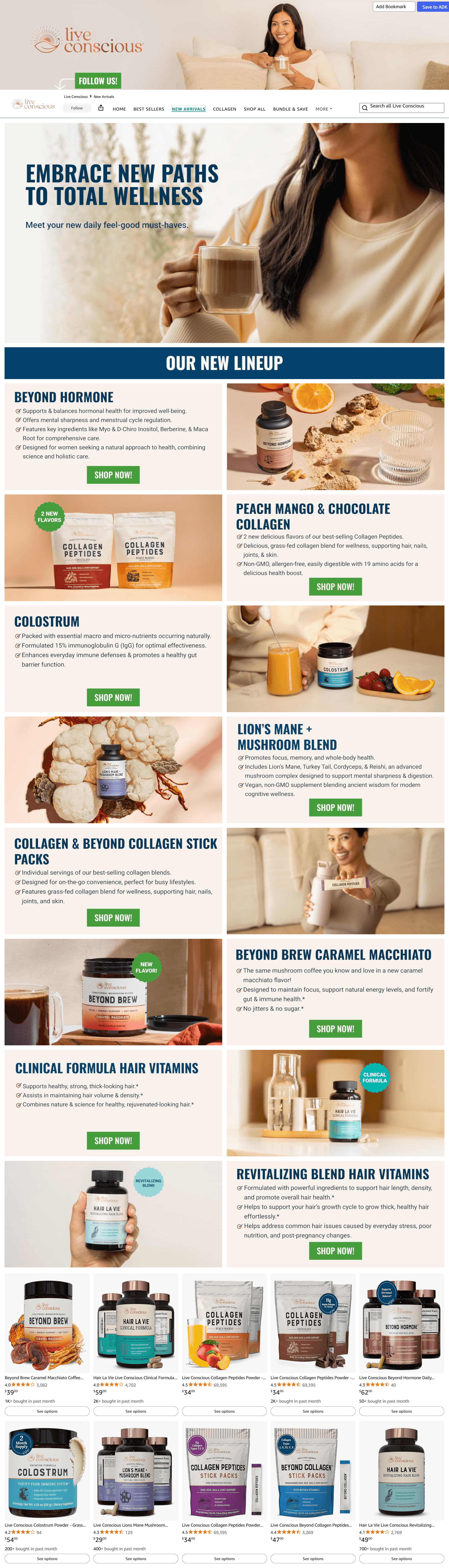Brand Store for Amazon.com: Live Conscious: New Arrivals