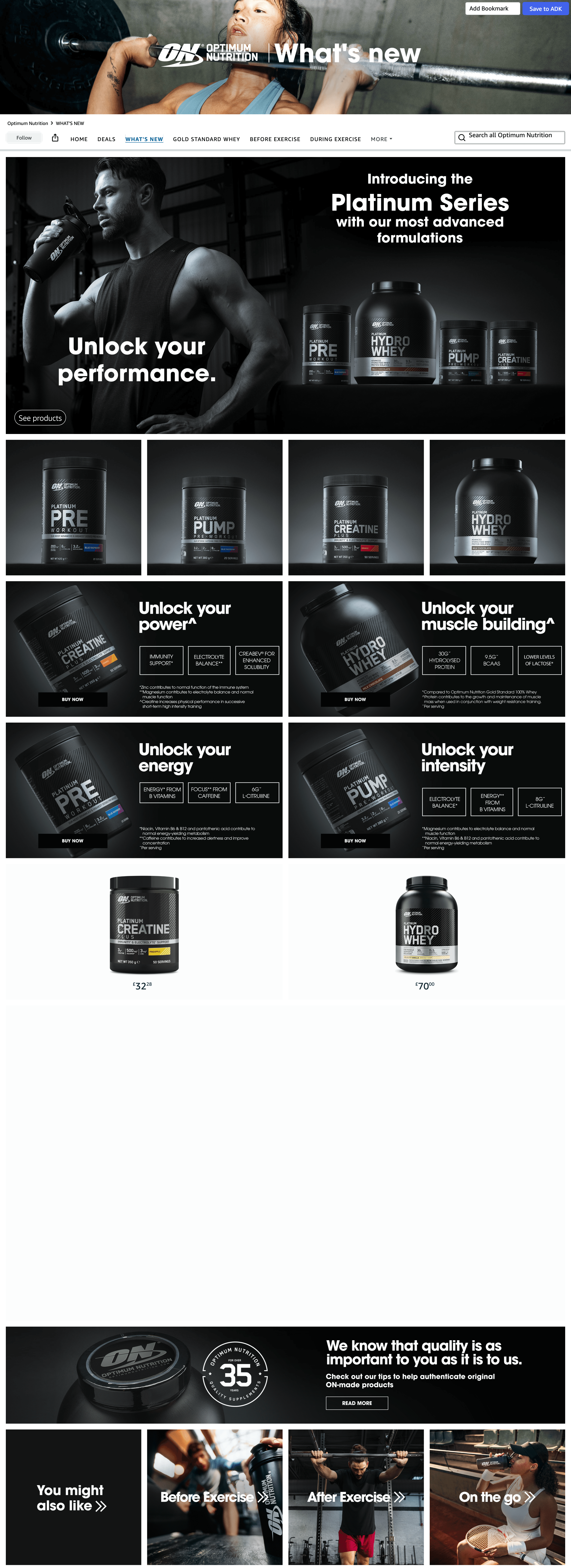Brand Store for Amazon.co.uk: Optimum Nutrition: WHAT'S NEW