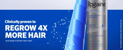 Uses a bold performance statistic to convince shoppers the product regrows hair far more effectively than not treating. Communicates the core benefit of stronger, faster hair regrowth in one clean…