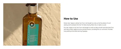 Instructs shoppers on how to apply the treatment to damp and dry hair to get the most out of the product. Instructs shoppers on how to apply the treatment to damp and dry hair to get the most out of…