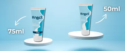 Shows the two available tube sizes with arrows pointing to labeled volumes so shoppers can pick the right size. Presents both size variants of the same product side by side to help shoppers choose…