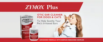 Communicates that the product cleans and soothes irritated ears for dogs and cats.