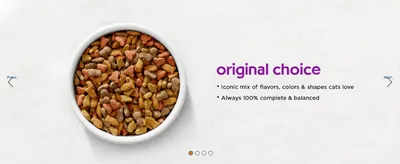 Highlights the variety of flavors, colors and shapes in a complete, balanced formula to reassure shoppers of quality and appeal.