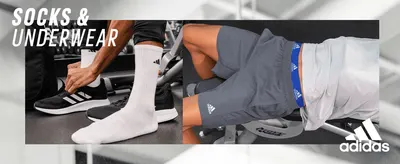Introduces the adidas socks and underwear range with athletic imagery to build brand credibility.