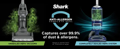 Contrasts the completely sealed HEPA system with unsealed HEPA vacuums to reassure allergy-sensitive shoppers. Uses the 99.9% dust and allergen capture stat as proof of performance.