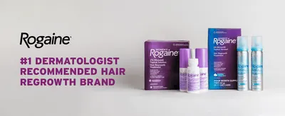 Builds credibility by positioning Rogaine as the #1 dermatologist recommended brand for hair regrowth.