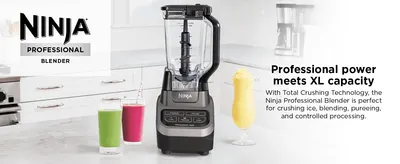 Positions the blender's Total Crushing Technology and XL capacity as the main reason it can handle ice crushing, blending, and pureeing with ease.