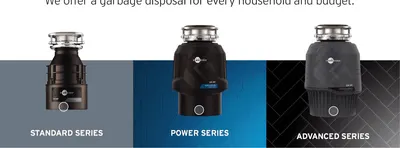 Shows the brand's Standard, Power and Advanced Series side by side so shoppers can pick the tier that fits their budget.