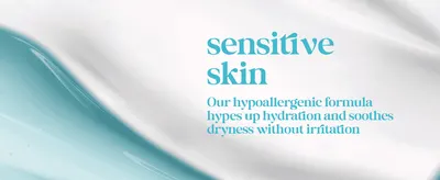 Tells shoppers the hypoallergenic formula hydrates and soothes dryness without irritation, reassuring those with sensitive skin.