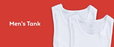 Introduces the Men's Tank line in the brand's colours so shoppers can see this range of the product portfolio.
