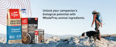 Communicates that the food unlocks the dog's biological potential using whole-prey animal ingredients.