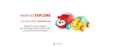 Highlights the pull-and-go mechanism and hand-friendly size to reassure parents the toy is easy for babies to operate.