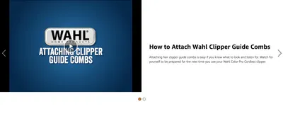 Shows shoppers, via video, how to correctly attach clipper guide combs to reduce setup confusion.