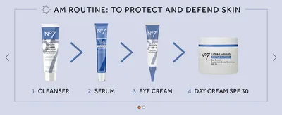 Guides shoppers through the 4-step morning routine order to make correct product usage clear and easy.