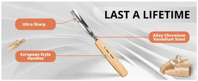 Points to specific parts of the tool to explain the materials and construction that make it durable. Highlights three distinct product benefits via labeled callouts pointing to different parts of…