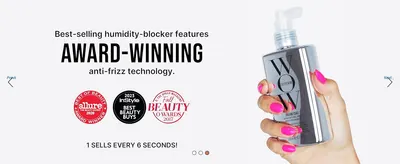 Builds credibility by showing the product has won recognized beauty industry awards from Allure, InStyle and O Magazine. Highlights the product's core claim as a best-selling, award-winning…