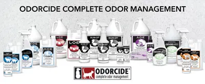 Showcases the full Odorcide product range to reassure shoppers there is a dedicated solution for every odor need.