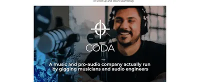Presents CODA as a company run by gigging musicians and audio engineers to build credibility with musicians.