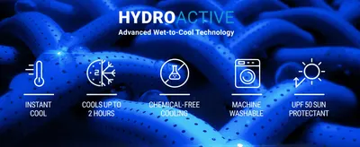 Breaks down the HydroActive technology into five distinct benefits so shoppers can quickly scan the product's key advantages.