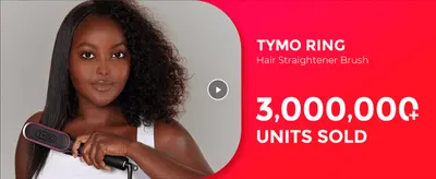 Uses a large sales number to build trust and show shoppers the product is popular. Presents one clear message with a product photo and video prompt.