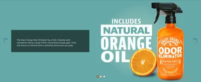 Tells shoppers the spray smells fresh from real orange oil, with no chemical stink or perfume aroma.