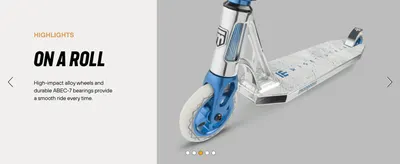 Shows that the alloy wheels and ABEC-7 bearings give a smooth ride, reassuring riders about build quality.