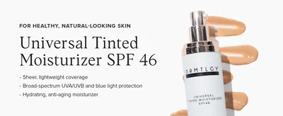 Introduces the tinted moisturizer with a short list of benefits so shoppers see what it does at a glance.