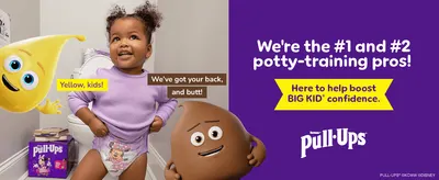 Positions Pull-Ups as the #1 and #2 potty-training brand to build shopper trust and reassure parents the product will boost their child's confidence.