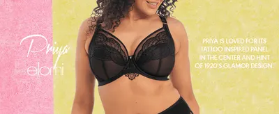 Introduces the Priya style by name and brand, highlighting the tattoo-inspired lace panel as its signature design detail. Introduces the Priya style by name and brand, highlighting the…