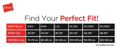Gives waist measurements in inches and cm for each size so shoppers can pick the right fit with confidence.