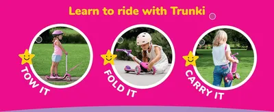 Shows parents the three simple actions for using the scooter day-to-day, reassuring them of its convenience.
