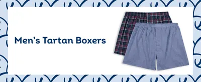 Introduces the Men's Tartan Boxers style with a clean product photo to help shoppers identify this variant.