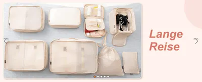 Lays out every piece in the set so shoppers see what they get and that it covers a long trip. Ties the full set to one use, a long trip, so shoppers see it as complete.