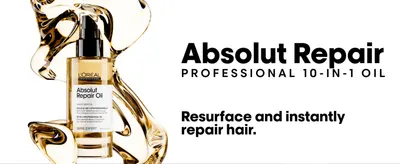 Introduces the product and its core benefit of resurfacing and instantly repairing damaged hair.