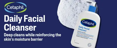Communicates that the cleanser deeply cleans while protecting the skin's moisture barrier.
