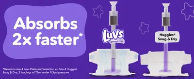 Proves superior absorption speed against a named competitor using a visual liquid-uptake test to build confidence in performance. Anchors the comparison with a bold, quantified performance claim.