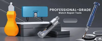 Introduces the toolkit as professional-grade watch repair equipment to build credibility before detailing individual tools. Previews the range of tools included in the kit, such as oil, case, and…